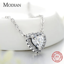 Clear Zircon Heart Necklace