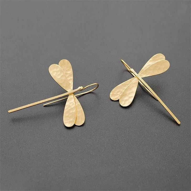 Dragonfly Long Drop Earrings