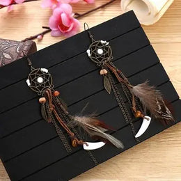 Dreamcatcher Feather Tassel Earrings