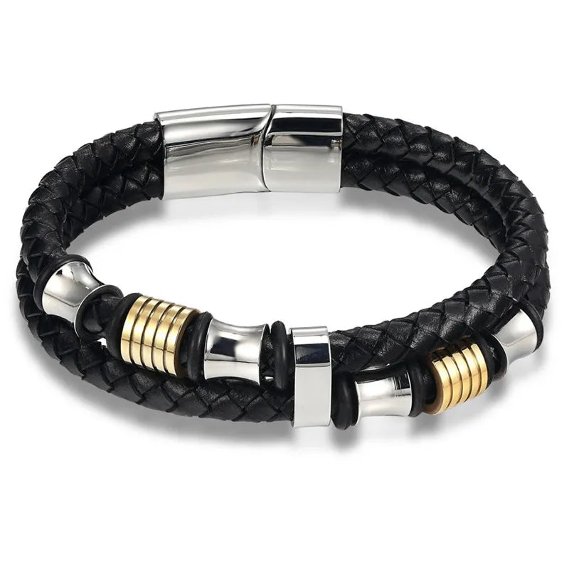 Braided Leather Magnetic Bracelet