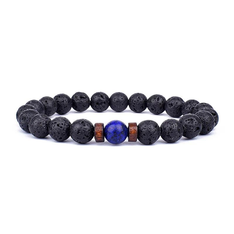 Volcanic Buddha Bead Bracelet