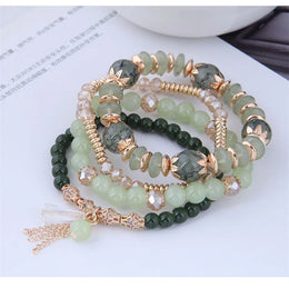 Green Crystal Tassel Bracelet