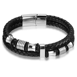 Braided Leather Magnetic Bracelet