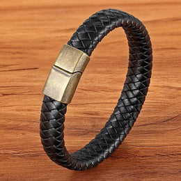 Braided Leather Magnetic Bracelet