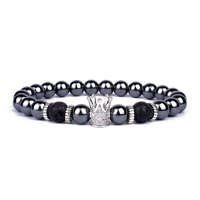 Obsidian Lion Charm Bracelet