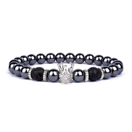 Obsidian Lion Charm Bracelet