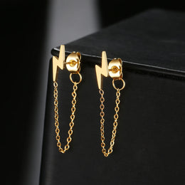 Stainless Lightning Chain Earrings