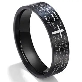 Christian Cross Engraved Ring