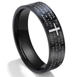Christian Cross Engraved Ring