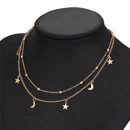 Double Layer Moon Necklace