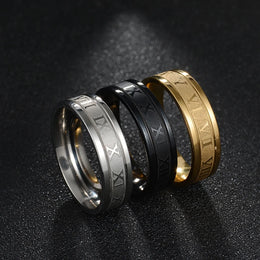 Roman Numeral Steel Ring