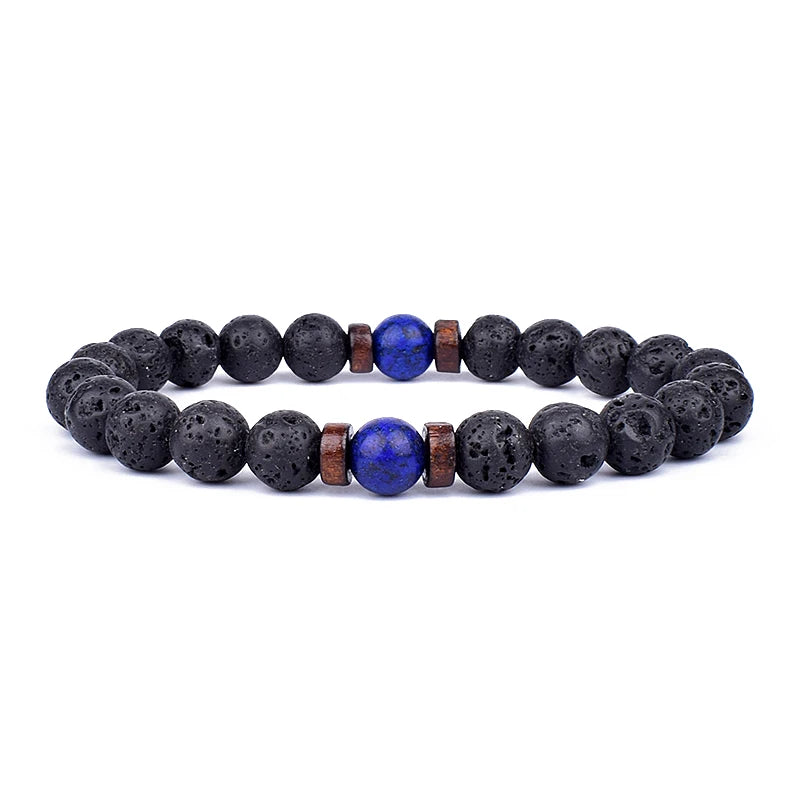Volcanic Buddha Bead Bracelet