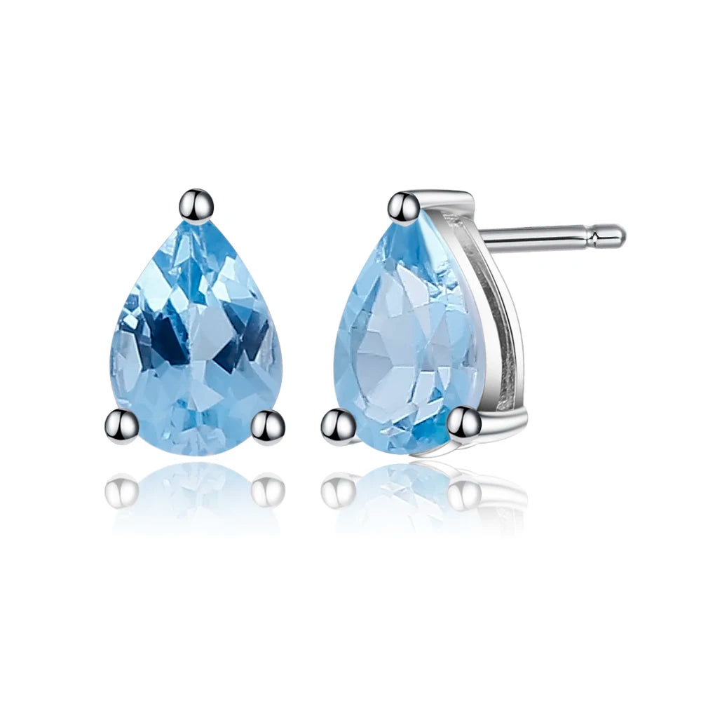 Swiss Blue Topaz Studs