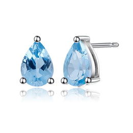 Swiss Blue Topaz Studs