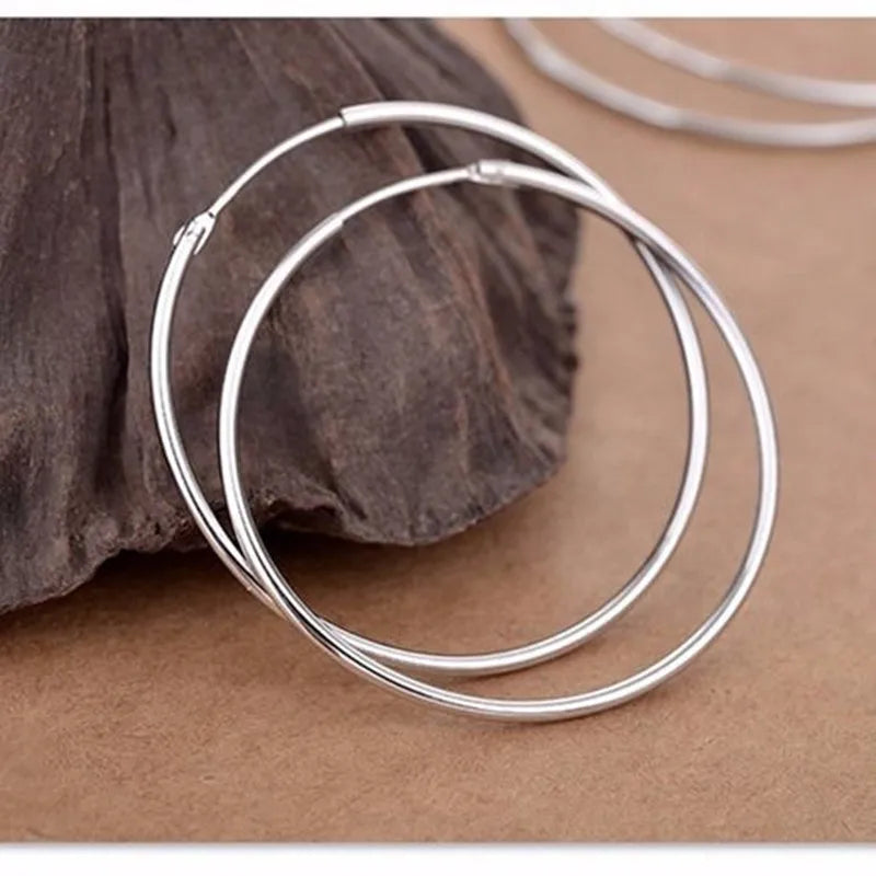 Classic Sterling Circle Hoops