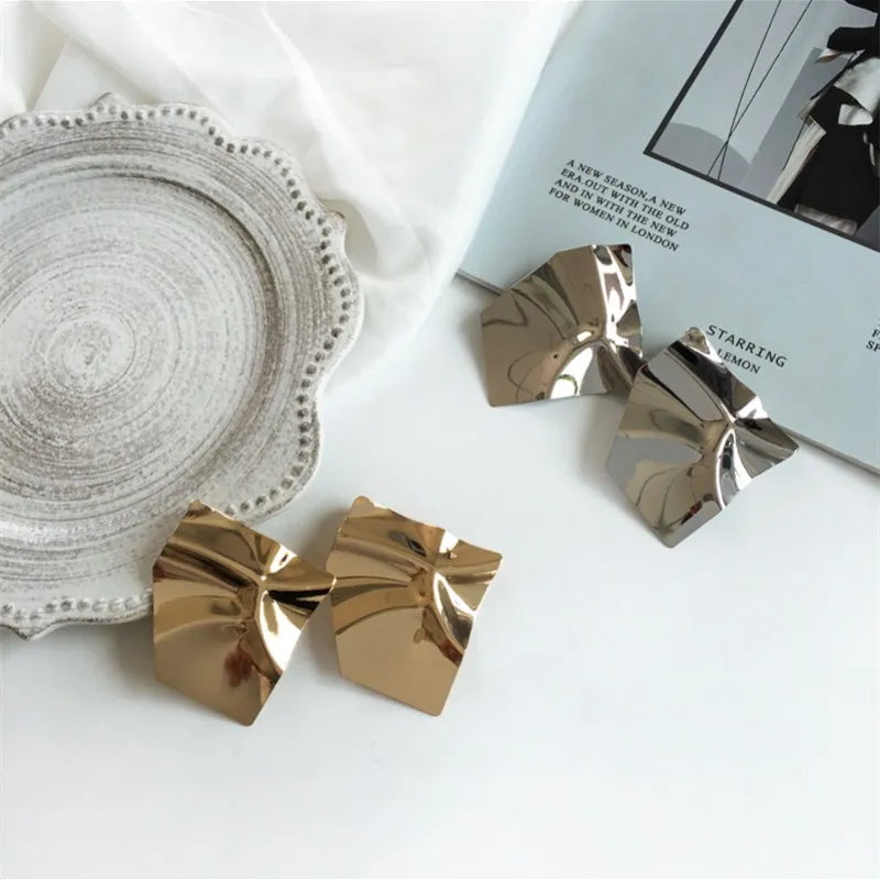 Sculptural Geometric Metal Studs