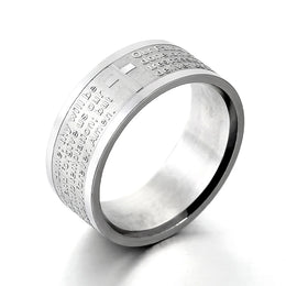 Christian Cross Engraved Ring