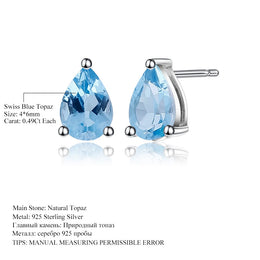 Swiss Blue Topaz Studs