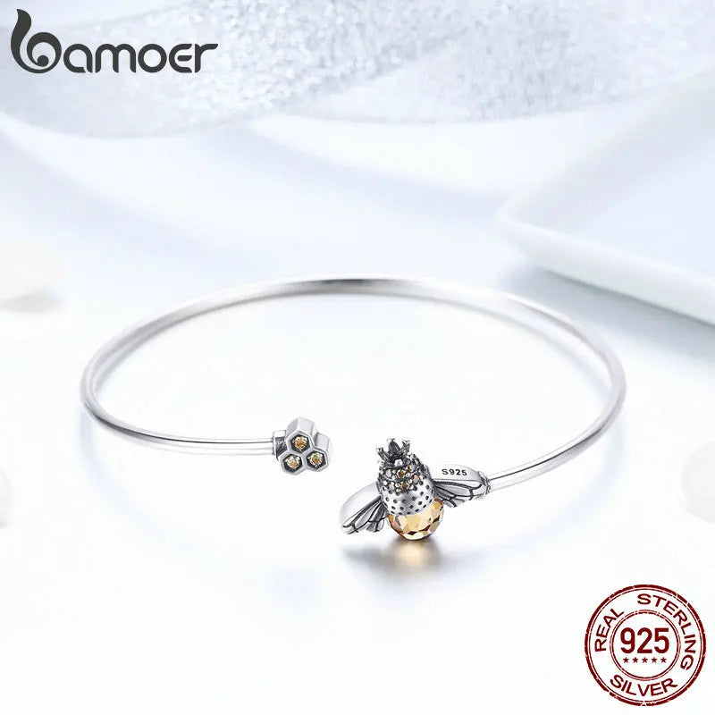 Sterling Silver Bee Bangle