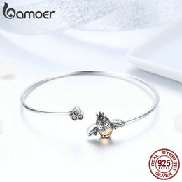 Sterling Silver Bee Bangle