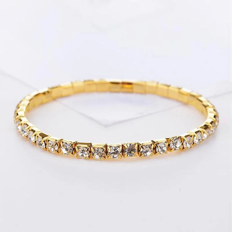 Crystal Elastic Gold Bracelet