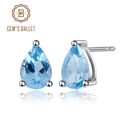Swiss Blue Topaz Studs