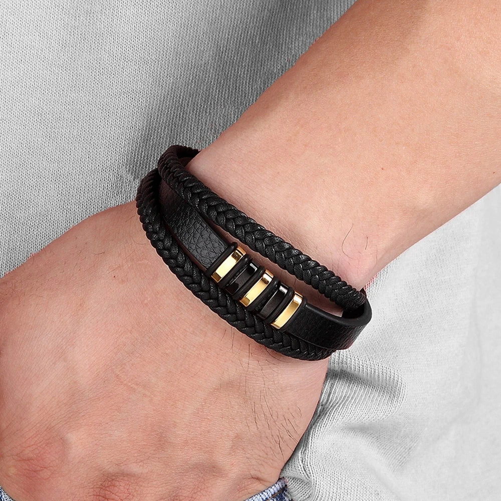 Braided Leather Magnetic Bracelet