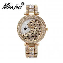 MISSFOX Crystal Leopard Watch