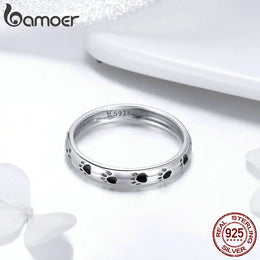 Paw Print Silver Ring