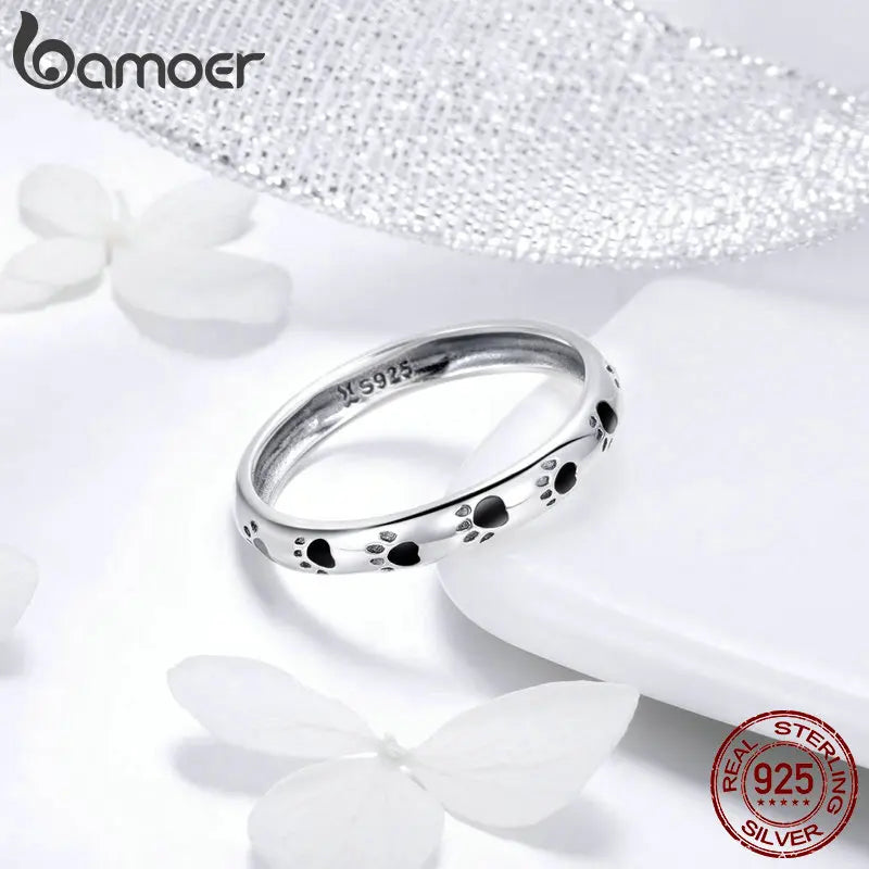 Paw Print Silver Ring