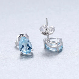 Swiss Blue Topaz Studs