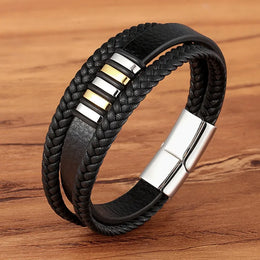 Braided Leather Magnetic Bracelet