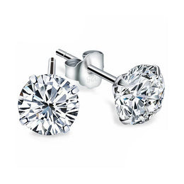 Cubic Zirconia Silver Studs