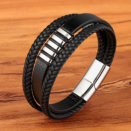 Braided Leather Magnetic Bracelet