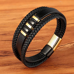 Braided Leather Magnetic Bracelet