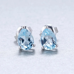 Swiss Blue Topaz Studs