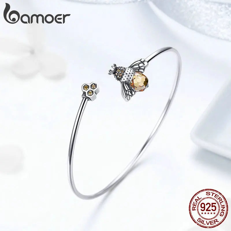 Sterling Silver Bee Bangle