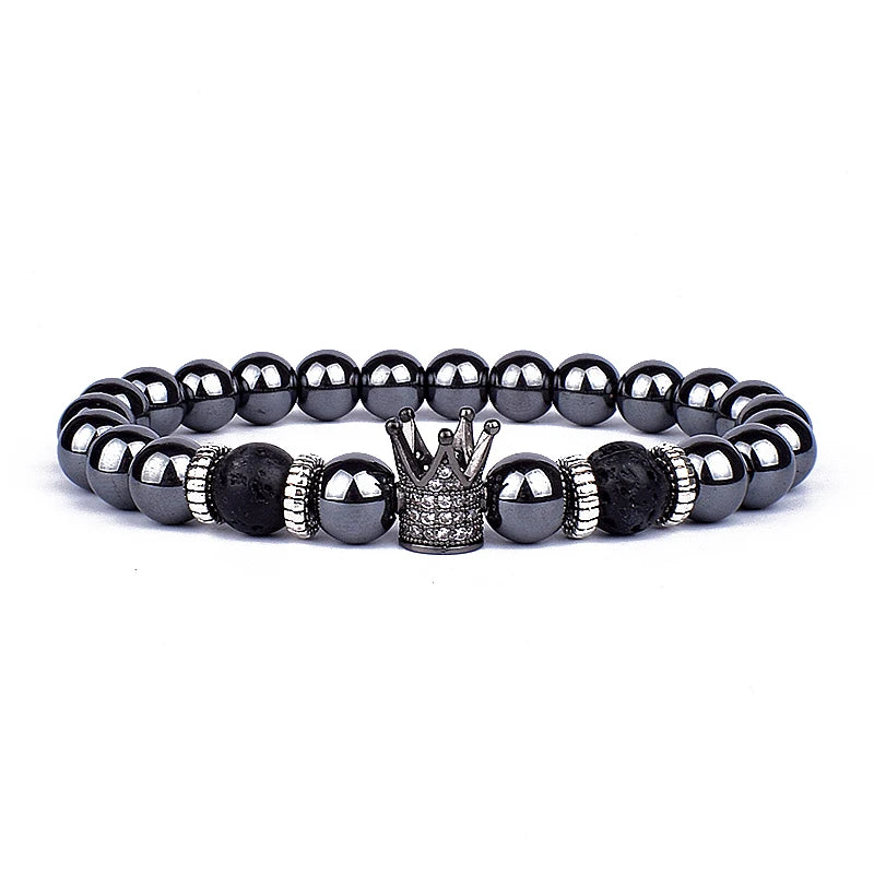 Obsidian Lion Charm Bracelet