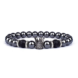 Obsidian Lion Charm Bracelet