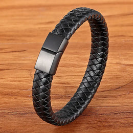 Braided Leather Magnetic Bracelet