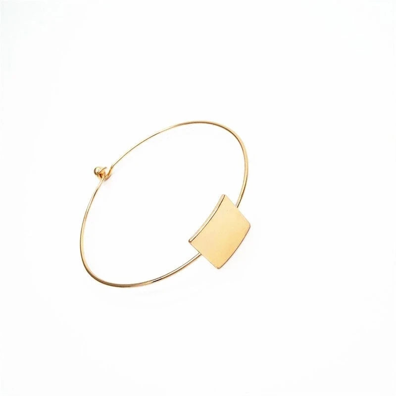 Geometric Black Metal Bangle