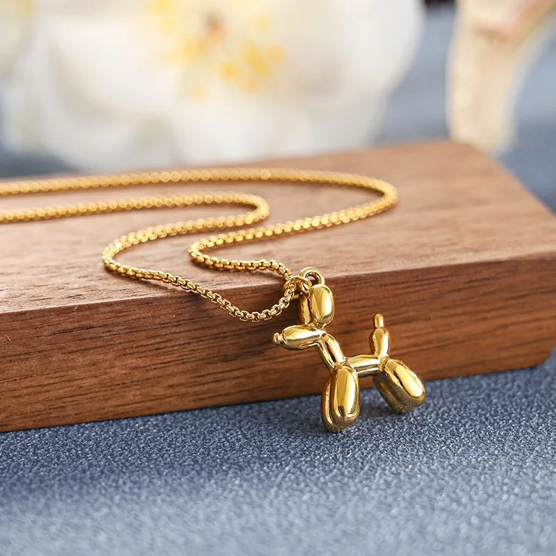 Balloon Dog Steel Necklace