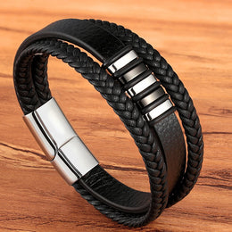 Braided Leather Magnetic Bracelet