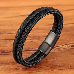 Braided Leather Magnetic Bracelet