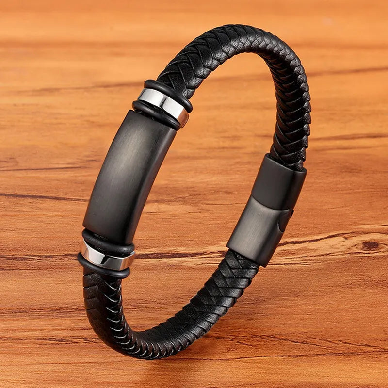 Braided Leather Magnetic Bracelet