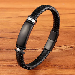 Braided Leather Magnetic Bracelet