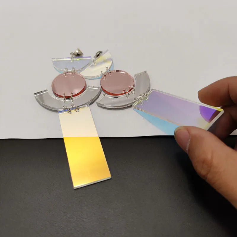 Iridescent Geometric Acrylic Earrings