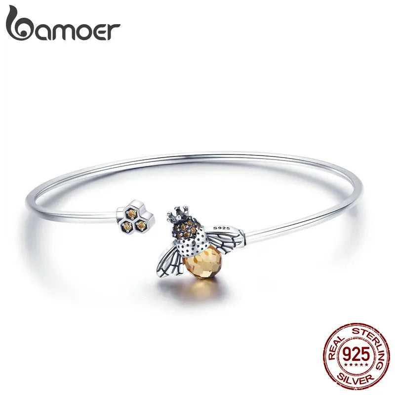 Sterling Silver Bee Bangle