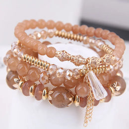 Green Crystal Tassel Bracelet