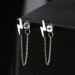 Stainless Lightning Chain Earrings